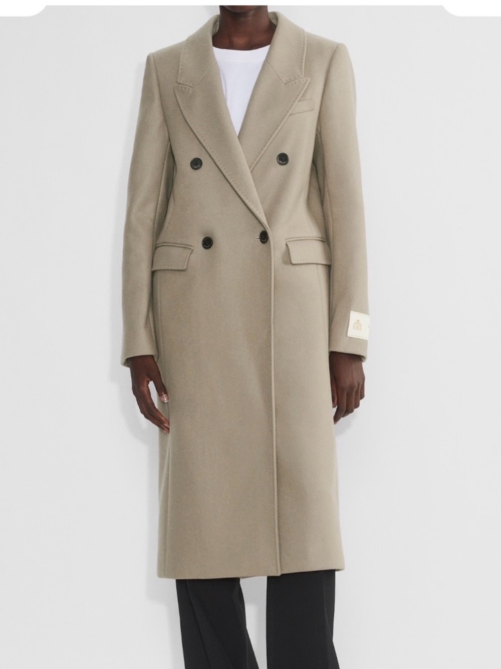 Aritzia Babaton constant coat Double-Breasted Wool Coat in Taupe